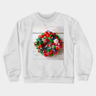 Rocking Horse Christmas Wreath Crewneck Sweatshirt